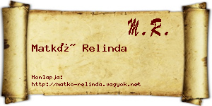Matkó Relinda névjegykártya